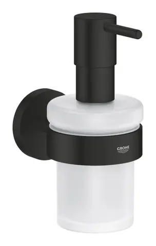 Дозатор жидкого мыла с держателем GROHE Essentials, матовый чёрный (1022572430)