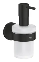 Дозатор жидкого мыла с держателем GROHE Essentials, матовый чёрный (1022572430)