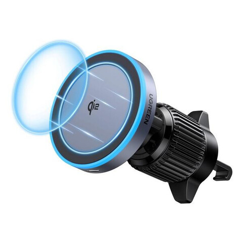 Автомобильное беспроводное зарядное устройство UGREEN W708 (35970) 15W Magnetic Car Wireless Charger Qi2 For Air Vent Mount, черный