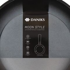 Сковорода алюминий, 28 см, антиприг, Daniks, Moon Style, сереб-черн, FPW-28-SLVR-BLK, индукц