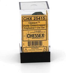Chessex 7-dice set Dusty Green/Copper