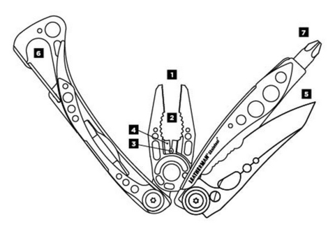 Мультитул Leatherman Skeletool 100 mm, 7 функций, серебристый, кробка картонная (830920)