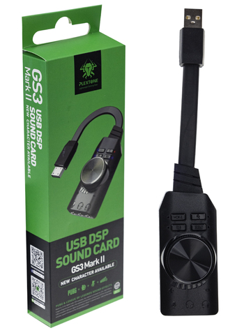Внешняя звуковая карта игровая Plextone GS3 Mark 2, USB, 7.1, Регулировка громкости, Отключение микрофона