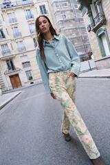 ZARA ДЖИНСЫ ПРЯМЫЕ СО СРЕДНЕЙ ПОСАДКОЙ И ЦВЕТОЧНЫМ ПРИНТОМ, С ПРИНТОМ