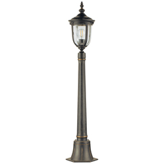 Бронзовый классический уличный фонарь на столб со стеклянным плафоном Elstead Cleveland CL4-S, E27, IP44, в сад