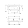 Duravit Darling 700248000000000 Ванна 1900х900 мм, акриловая, пристенный вариант, с панельюи ножками,с 2 наклонами для спины, цвет белый