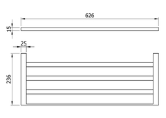 Полка для полотенец 626 мм нерж. сталь CORINTO чёрный — изображение 2