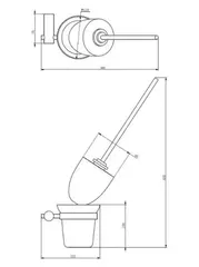 Туалетный ершик настенный HAIBA HB8410-4 в комплекте бронза