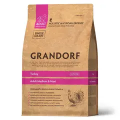Сухой корм GRANDORF DOG Turkey MED&MAXI индейка для взрослых собак средних и крупных пород 3кг