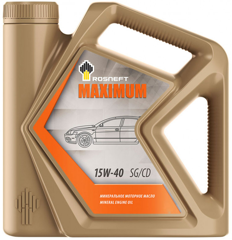 Моторное масло Rosneft Maximum 15W40 минеральное 4л