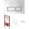 TECE S401201 TECEspring комплект 4 в 1 Застенный модуль,панель смыва с прямоугольными кнопками, хром матовый