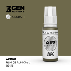 Акриловая краска AK Interactive RLM 02 RLM-Grau (1941) 3GEN AIR, 18мл