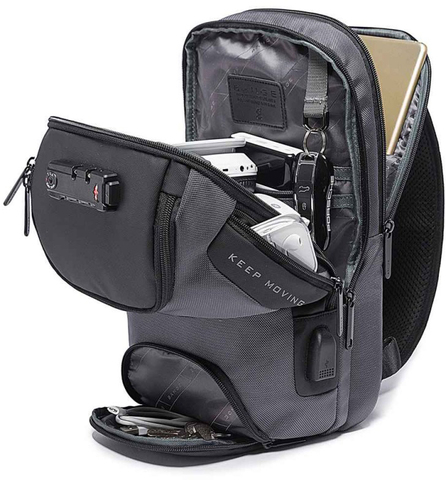 Картинка рюкзак однолямочный Bange BG-7082 Black - 3
