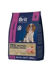 Сухой корм Brit Premium Adult Small для взрослых собак мелких пород, 3 кг