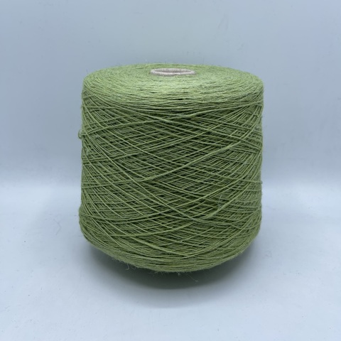 Бобинная пряжа (пр.Италия),art-Viscolino 450м / 100 гр. 40%Лен 60%Вискоза , цвет-Желто-зеленый,меланж, арт.23643