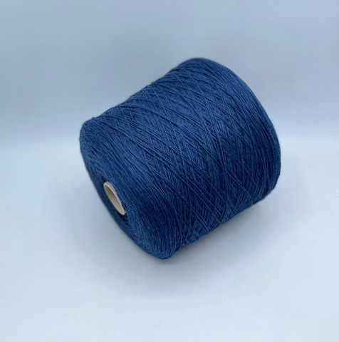 Бобинная пряжа (пр.Италия), art.Cotone, 350м/100 гр. 100%Хлопок, цвет-Синий,неоднотонный , арт.34766