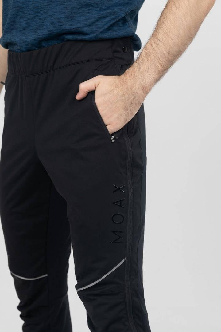 Мужские лыжные штаны-самосбросы Moax Solo Full zip черные - 4