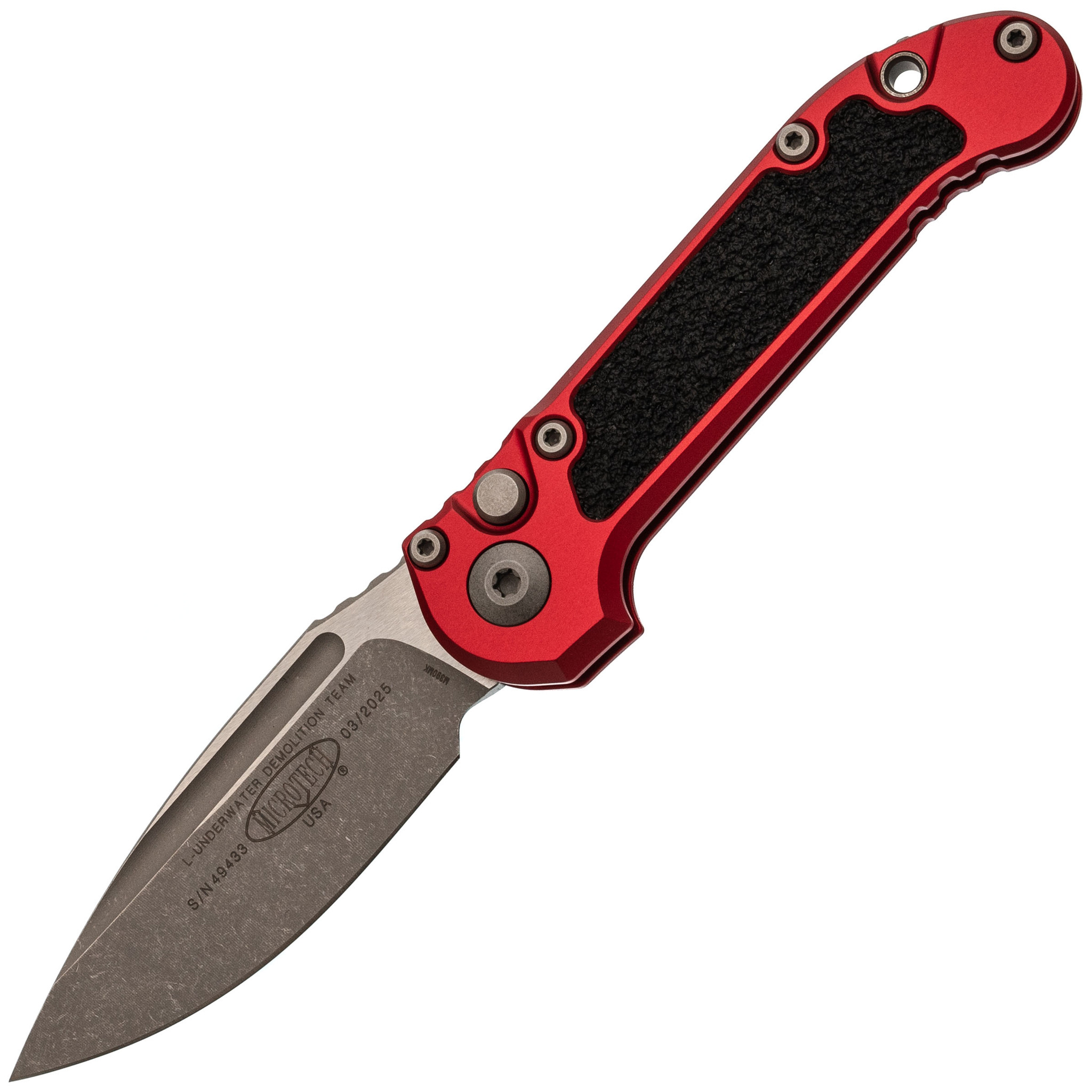 Автоматический нож Microtech LUDT Gen III, сталь M390, рукоять алюминий, бордовый