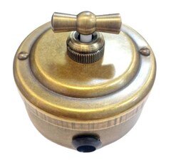 Переключатель ретро перекрёстный ретро поворотный 1 кл. "Бронза" VINTAGE-BRASS 30301-1 / 1 группа света, перекрестный