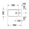 Duravit P3 Comforts 715500000 Раковина для рук без перелива, с 1 отв. под смес., 500x260мм, цвет: Белый