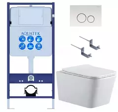 Aquatek Либра New SET AQUATEK ЛИБРА N KDI15 Инсталляция с унитазом и клавишей, цвет: белый фото