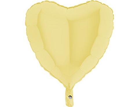 Шар Г 18''/46 см, Сердце, Матовый, Желтый (Yellow), 1 шт