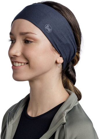 Картинка повязка Buff Headband Wide CoolNet Solid Night Blue - 4