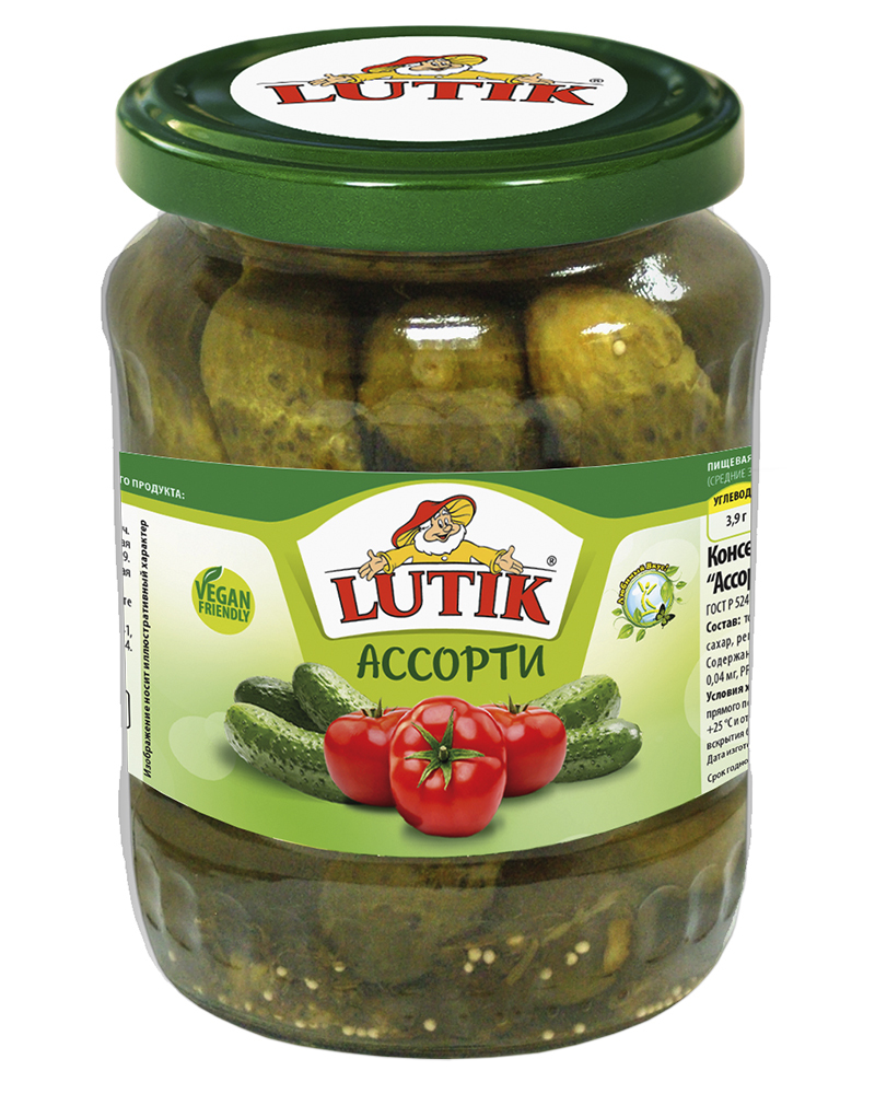 Ассорти овощное маринованное Lutik, 720 мл.
