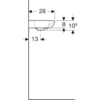 Geberit myDay 125440600 Раковина 40x10.5x28см, белый / Специальное керамическое покрытие
