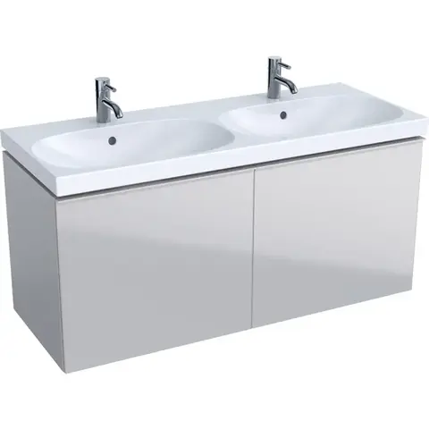 Geberit Acanto 500.613.JL.2 Тумба под раковину, 119x53.5x47.6см, песчаный глянец / матовый песочно-серый, песчаный глянец / глянцевое стекло