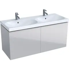 Geberit Acanto 500.613.JL.2 Тумба под раковину, 119x53.5x47.6см, песчаный глянец / матовый песочно-серый, песчаный глянец / глянцевое стекло фото