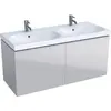 Geberit Acanto 500.613.JL.2 Тумба под раковину, 119x53.5x47.6см, песчаный глянец / матовый песочно-серый, песчаный глянец / глянцевое стекло