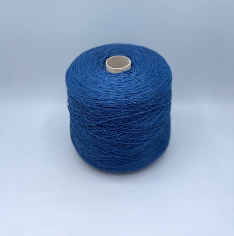 Бобинная пряжа (пр.Италия), art.Cotone, 350м/100 гр. 100%Хлопок, цвет-Сапфир,неоднотонный , арт.34768