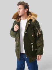 Куртка зимняя мужская Denali Husky Military (т. олива - beluga)