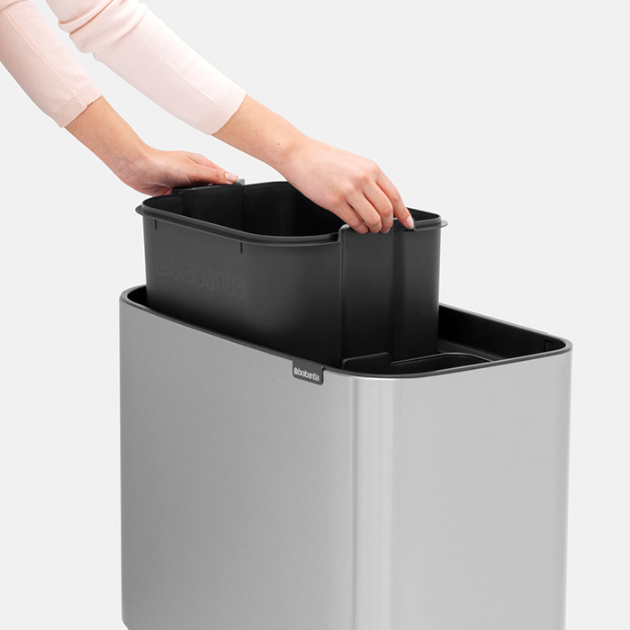 Мусорный бак Touch Bin Bo (11 л + 23 л), Стальной матовый (Fingerprint Proof), арт. 316227 - фото 2