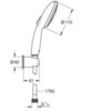 GROHE Tempesta 27849003 Душевой набор, 3 режима струи, 13.5 л/мин, шланг 1750 мм, хром