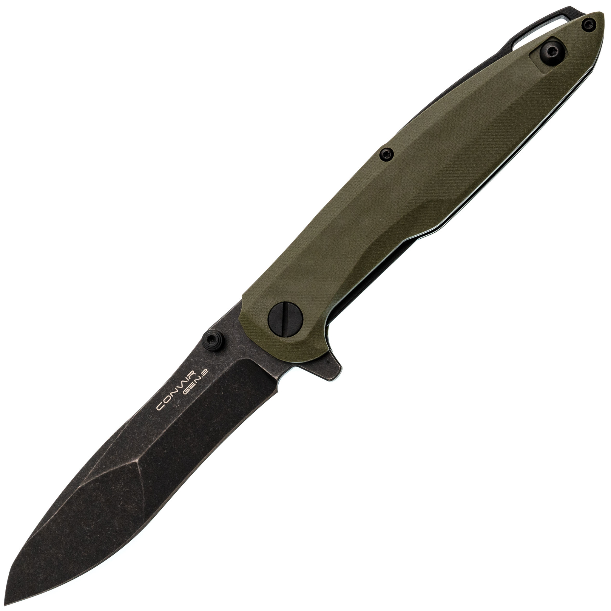 Складной нож Mr.Blade Convair Gen.2 blackwash сталь D2, рукоять Olive G10