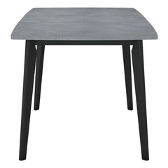 Стол Oslo раскладной 100-130x80x76см, Бетон Портленд, чёрный