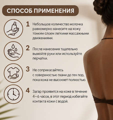 Молочко автозагар экспресс DARK БРОНЗОВЫЙ 150мл Floresan SUNLESS TAN — фото 3