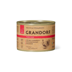 Консервы для собак GRANDORF Turkey pate Монопротеиновый влажный корм из индейки для собак 6шт по 200гр