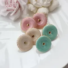 Серьги пусеты с эмалью круглые, голубой, 25 мм, сталь, позолота, СГ049