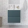 BelBagno UNO-MINI-500-2C-SO-AO База под раковину подвесная с фрезерованными ручками по всей длине фасада с двумя выкатн. ящ., Голубой Мат.,500x395x608