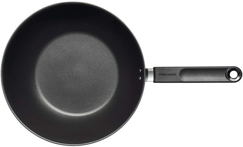 Сковорода ВОК (WOK) Fiskars Functional Form 1027705 круглая 28см ручка несъемная (без крышки) черный