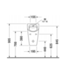 Duravit ME by Starck 2809302007 Писсуар Rimless 0,5л., без смывного края, подача воды сзади, с вытяжкой, сток горизонтальный, включая крепление, модель с „мушкой