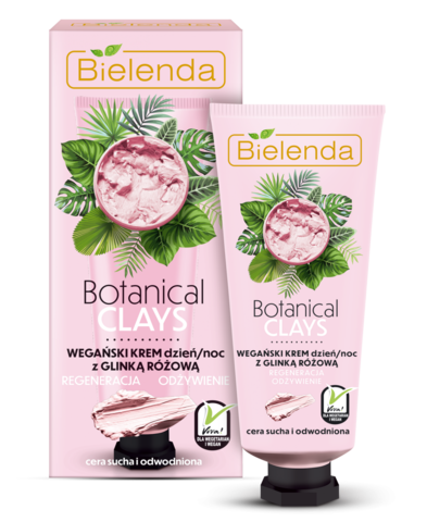 BOTANICAL CLAYS Веганский крем с розовой глиной день/ночь, 50 мл