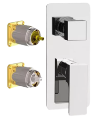 Remer Absolute AU93KB Смеситель для ванны/душа на 3 потока скрытый монтаж (заказывать совместно с rrbox93), цвет: хром фото