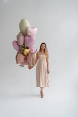 Сет гелиевых шаров Розовые сердца