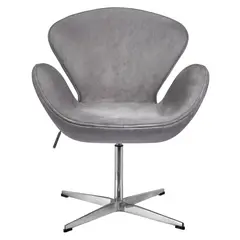 Кресло SWAN STYLE CHAIR серый, искусственная замша