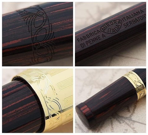 Ручка перьевая Aurora Umberto Nobile Dark-Brown & Vermeil Gold, M (AU-950M)
