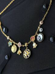 Колье ROSE de VENTS DIOR с подвесками с натуральными вставками rose VGOLD
